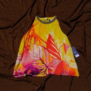 Jennifer Lopez Yellow Rhinestone Collar Halter Top